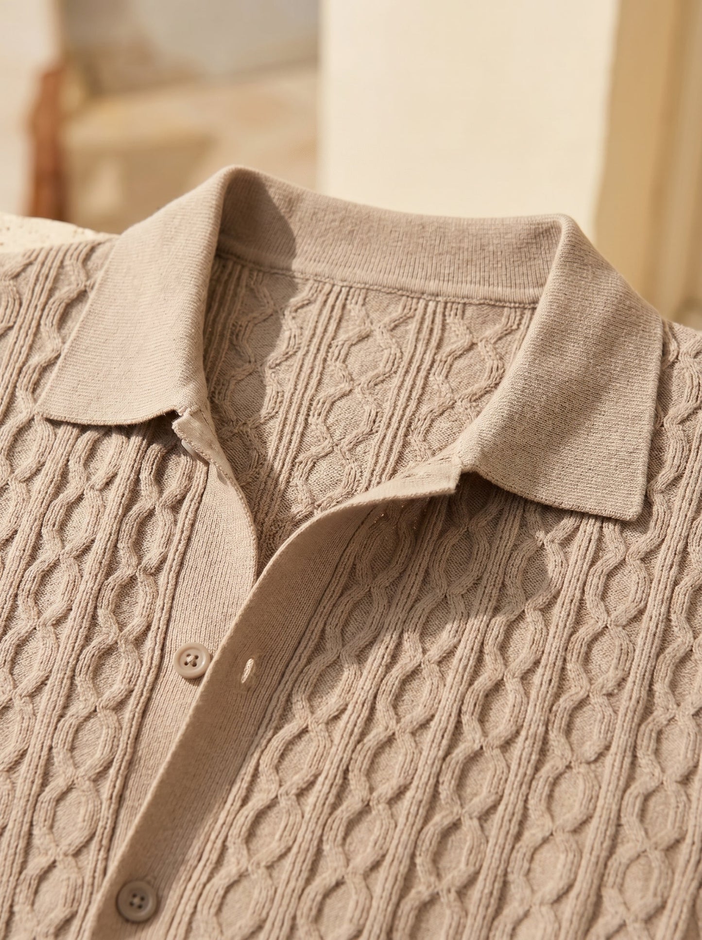 Bruno Cable Knit Polo Shirt